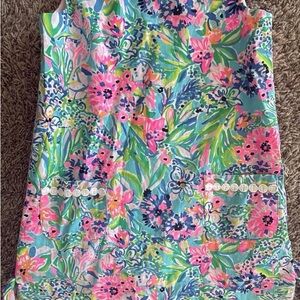 Lilly Pulitzer Girls Floral Shift Dress in Aqua, Pink & Green